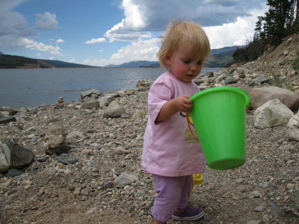 Playing down at the lake